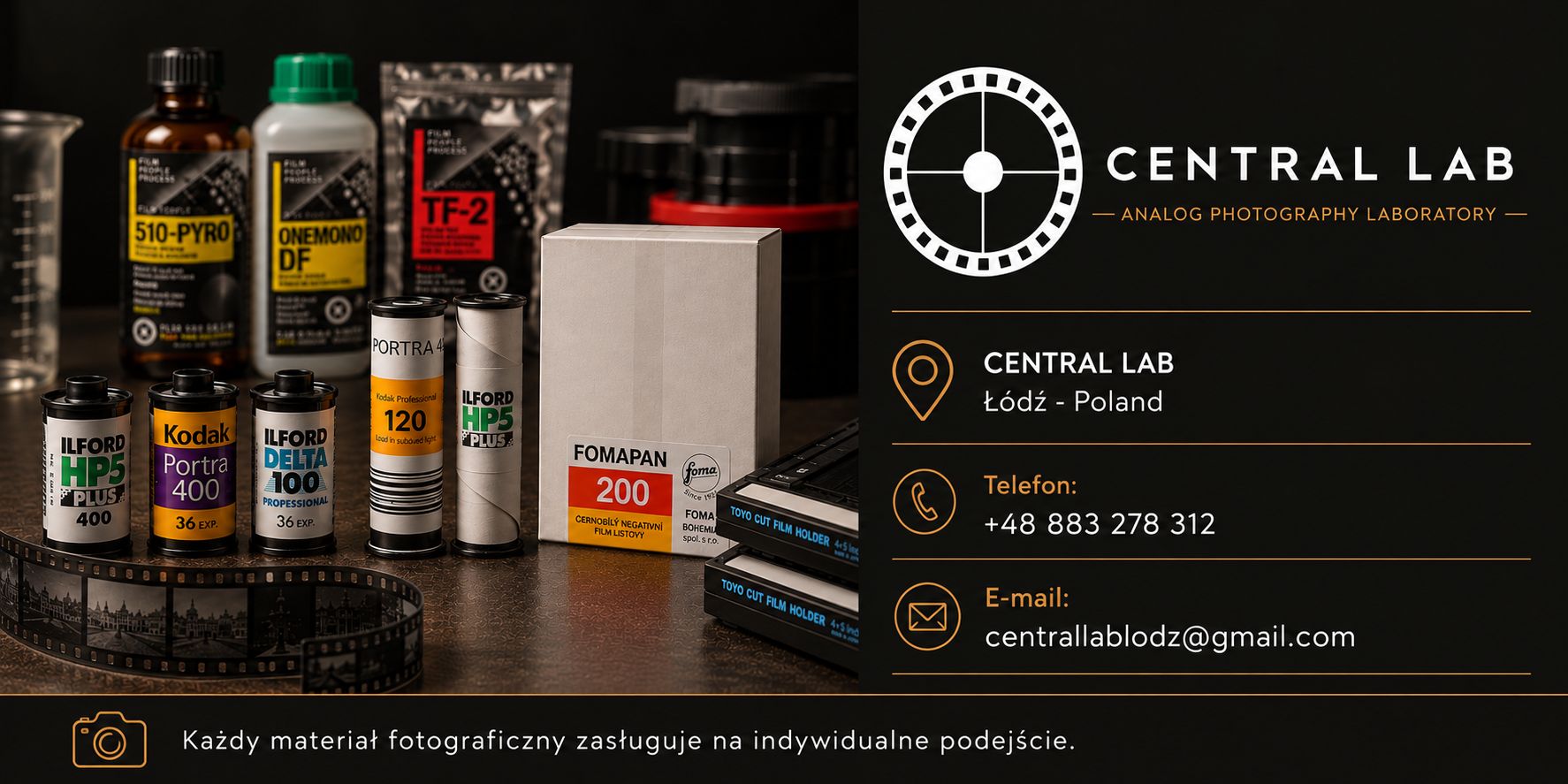 CENTRALLAB — logo i dane kontaktowe