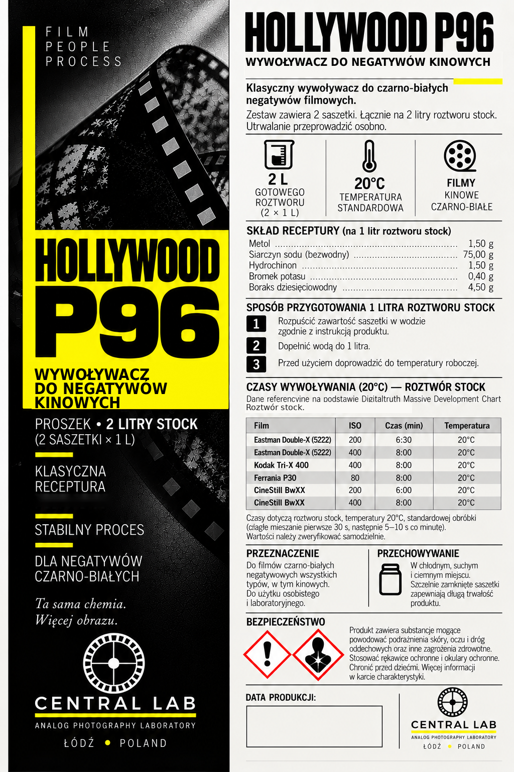 Etykieta produktu CENTRAL LAB HOLLYWOOD P96